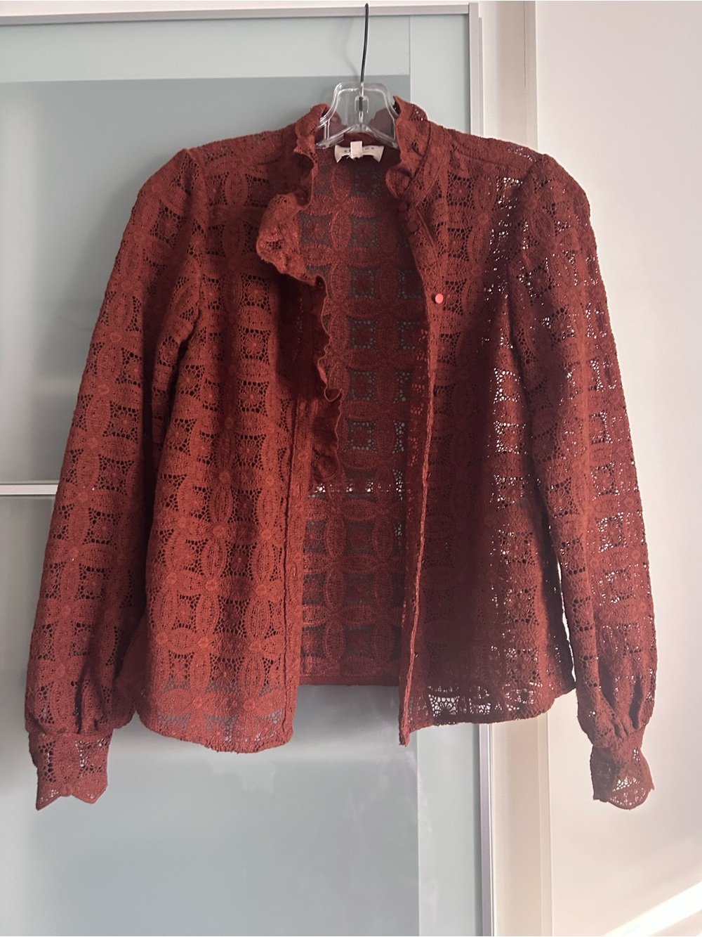 Sezane Chlo Shirt in Rust Guipire